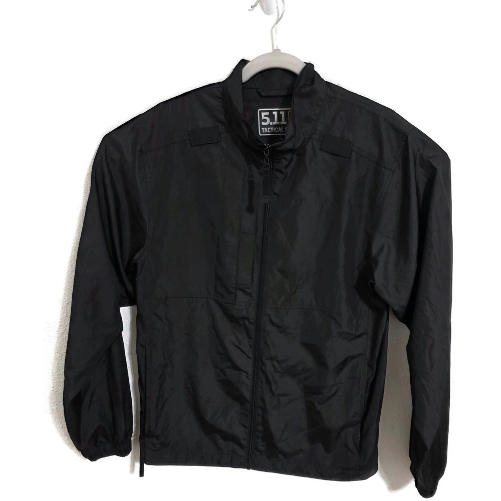 5.11 Tactical Jacket Mens Small Black Full Zip Packable Lightweight Windbreaker